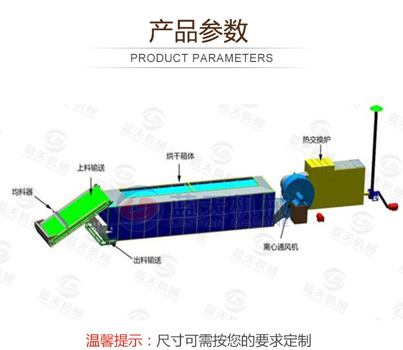 木耳網(wǎng)帶烘干機(jī)產(chǎn)品參數(shù)